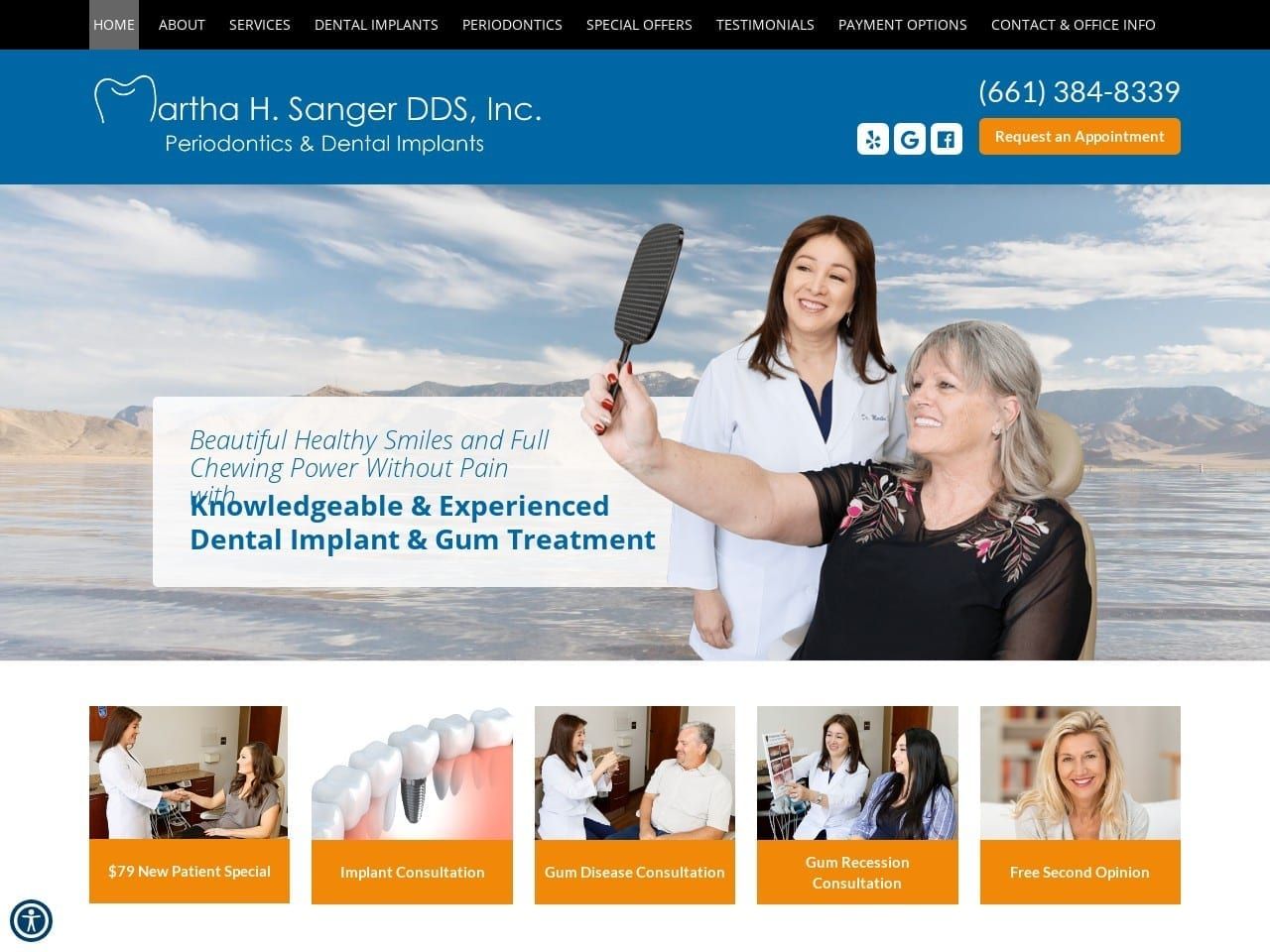 Martha H Sanger Inc Website Screenshot from sangerdds.com