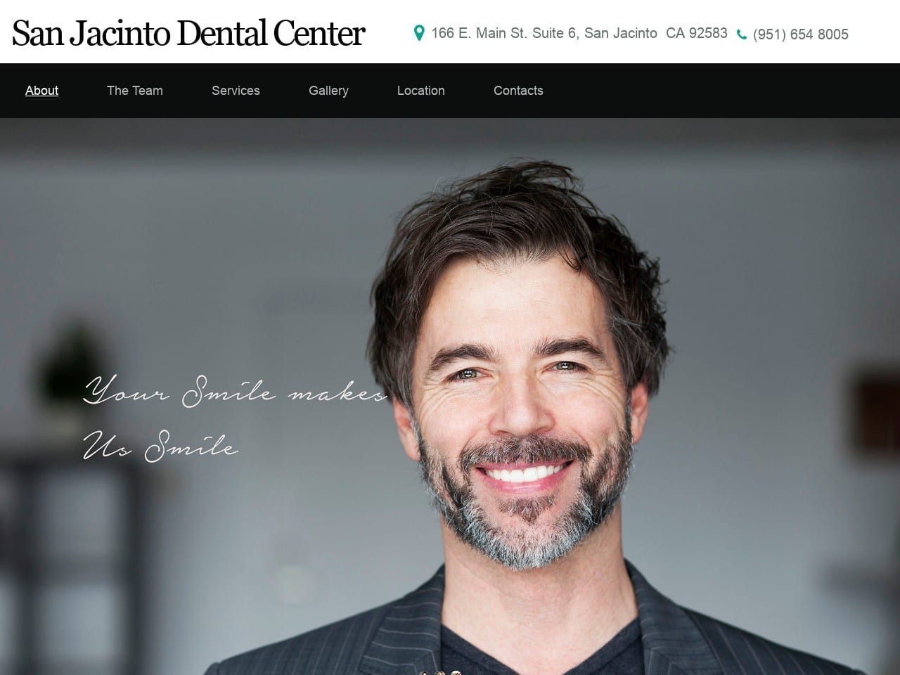 San Jacinto Dental Center Website Screenshot from sanjacintodental.com