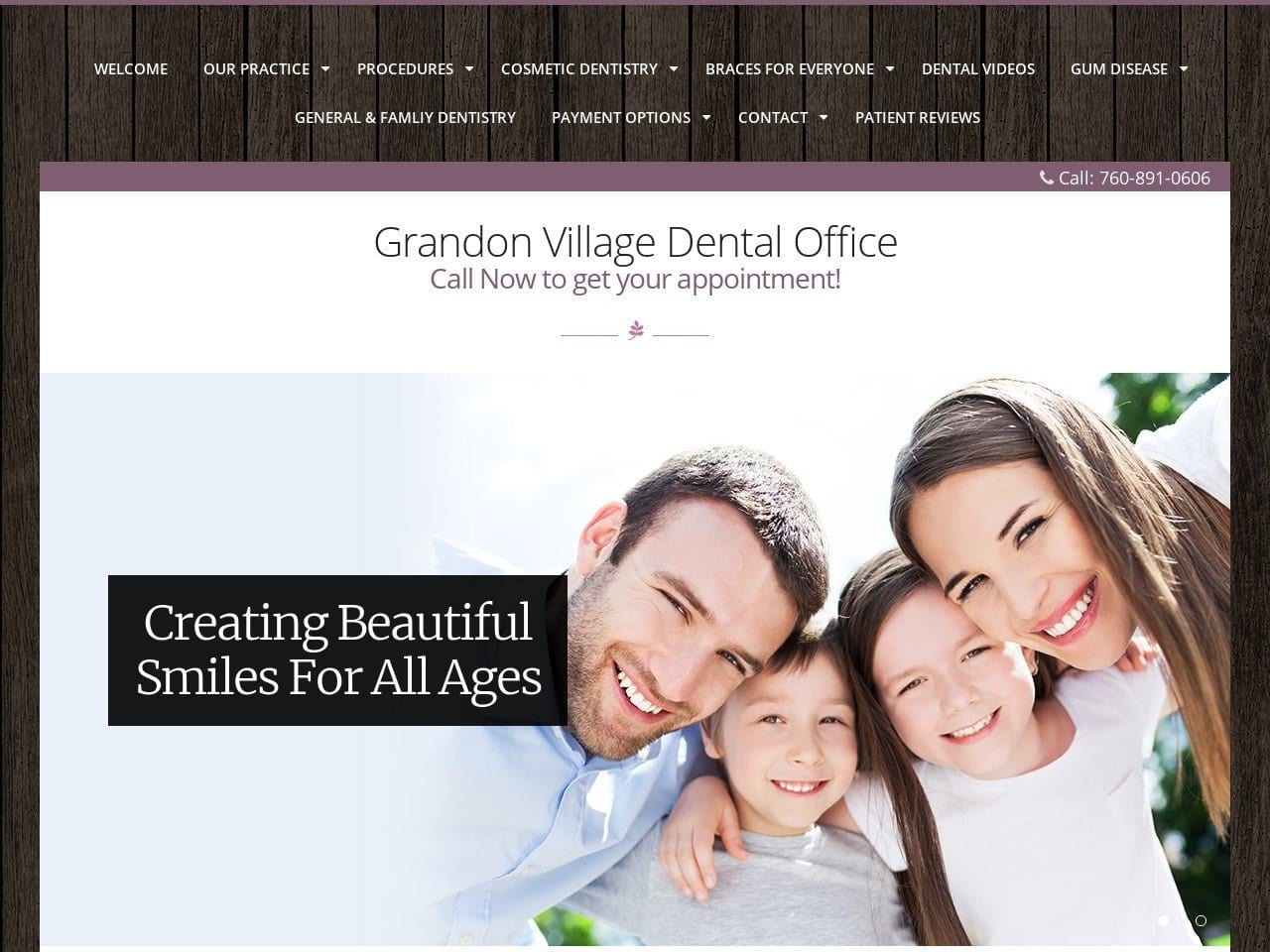 Grandon Village Dental Office Website Screenshot from sanmarcosdentist.net