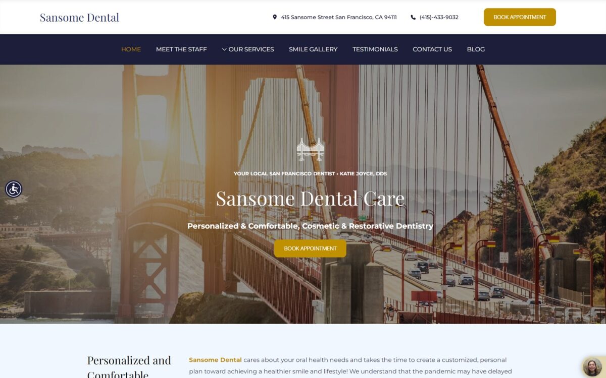 sansomedental.com screenshot