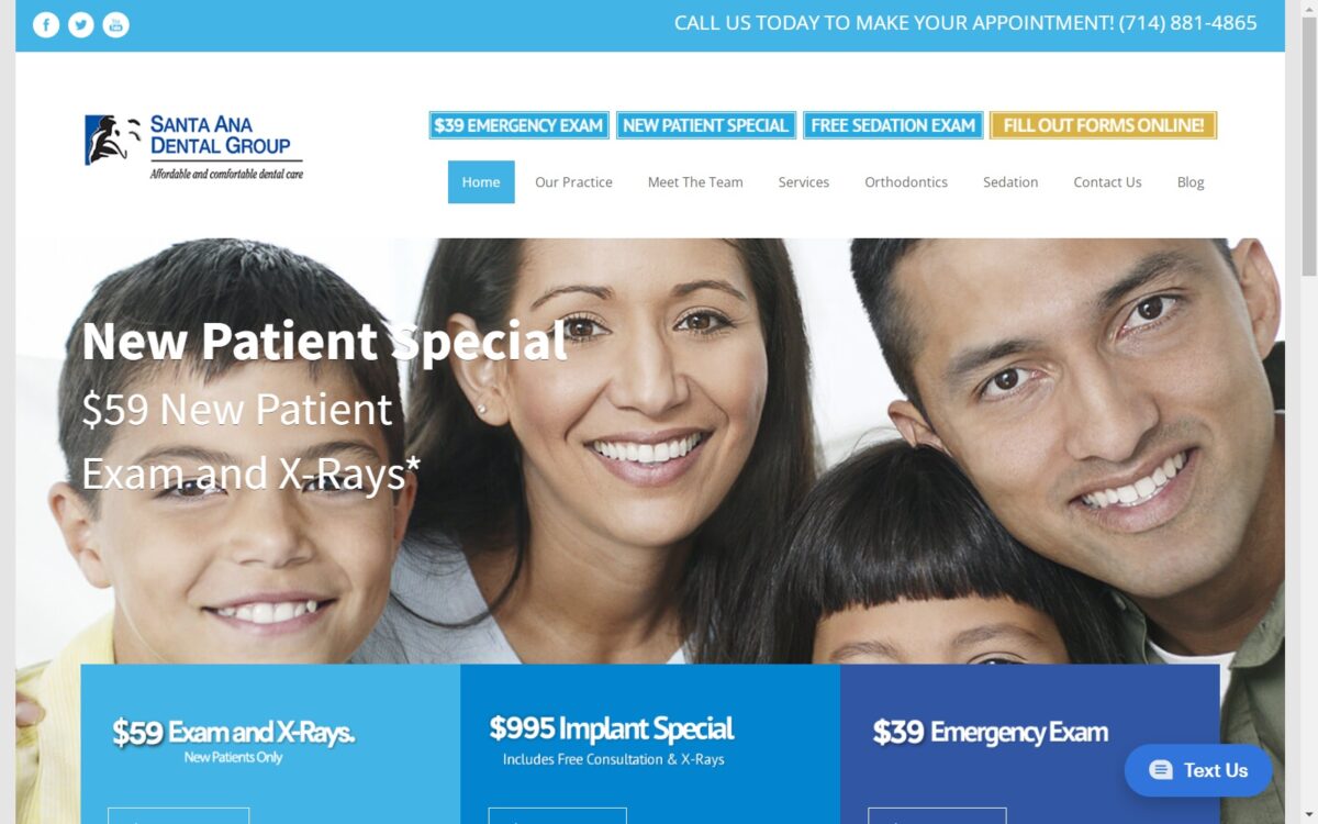 santaanadental.com screenshot