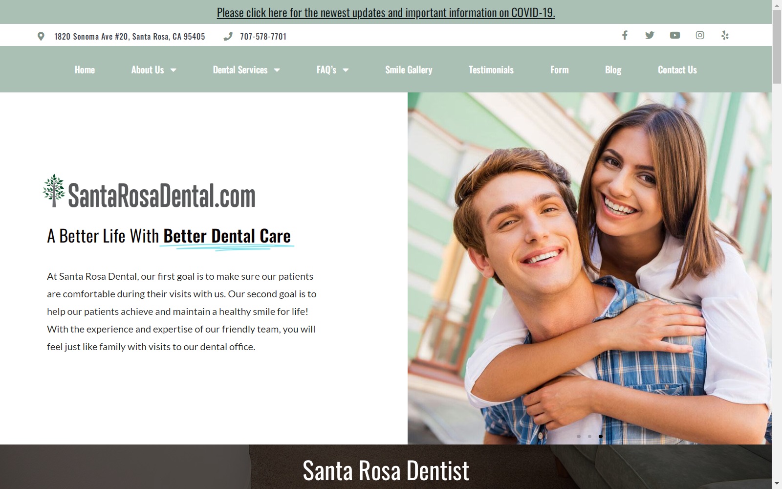 santarosadental.com screenshot