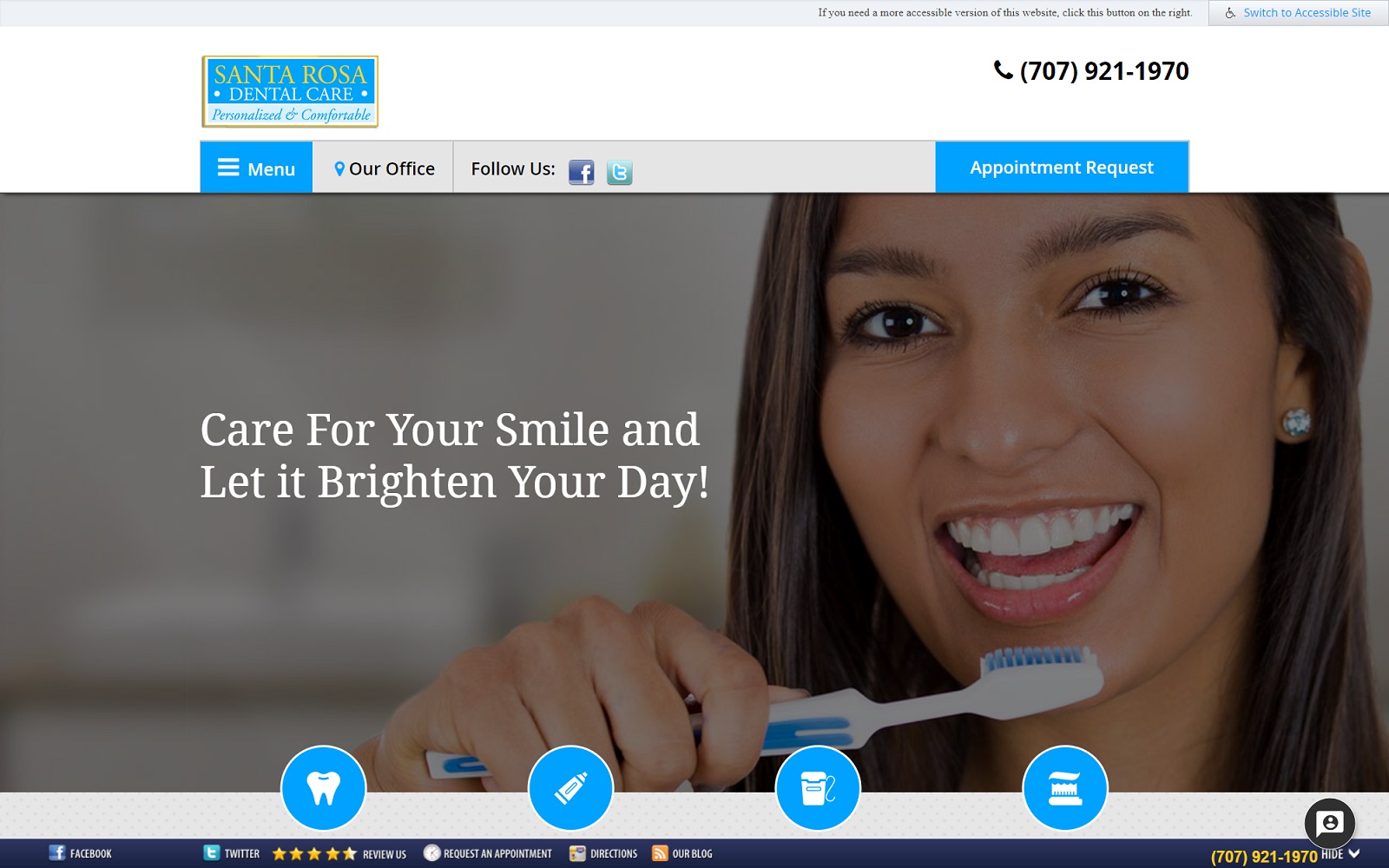 santarosadentalcare.com screenshot