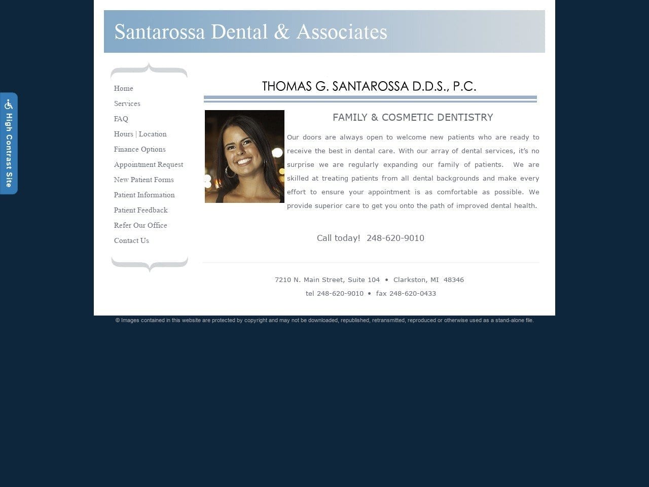 Dr. Thomas G. Santarossa DDS Website Screenshot from santarossadental.com