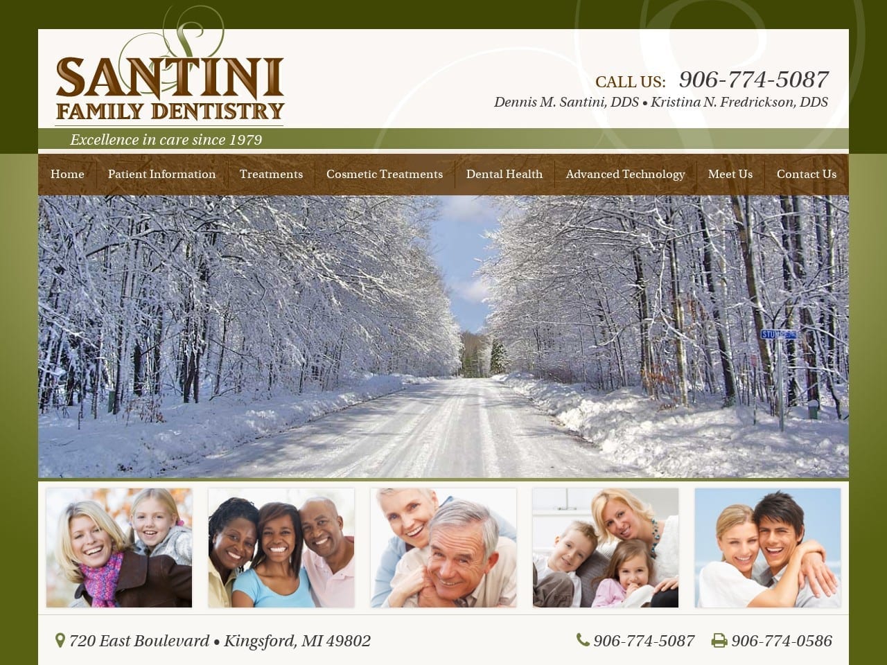 Santini Family Dentist Website Screenshot from santinidental.com