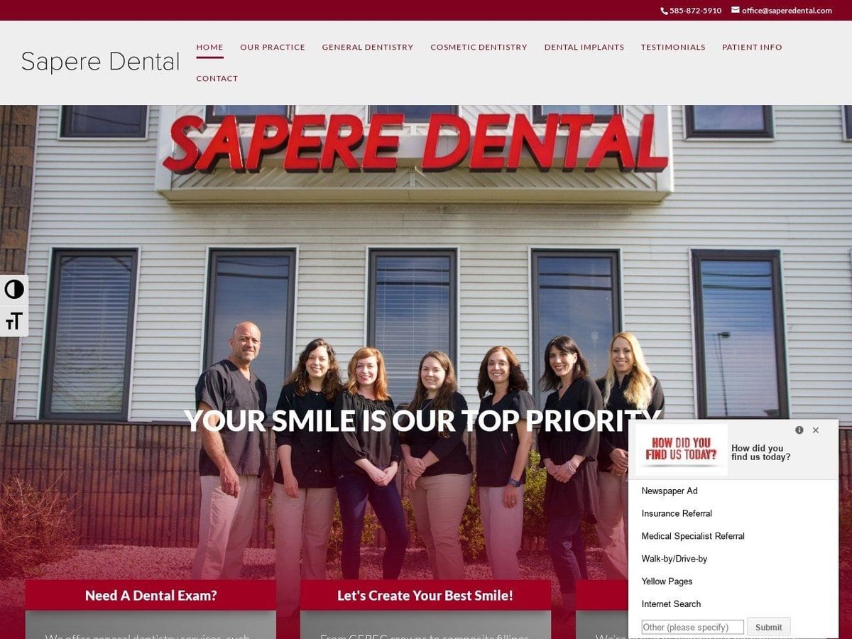 Sapere Frank J DDS Website Screenshot from saperedental.com