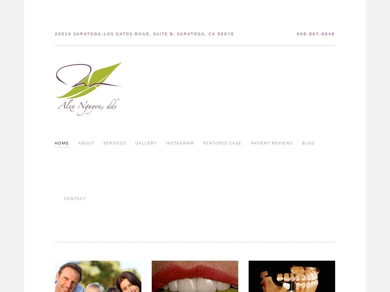 Alex H. Nguyen Dds Website Screenshot from saratogadentist.com