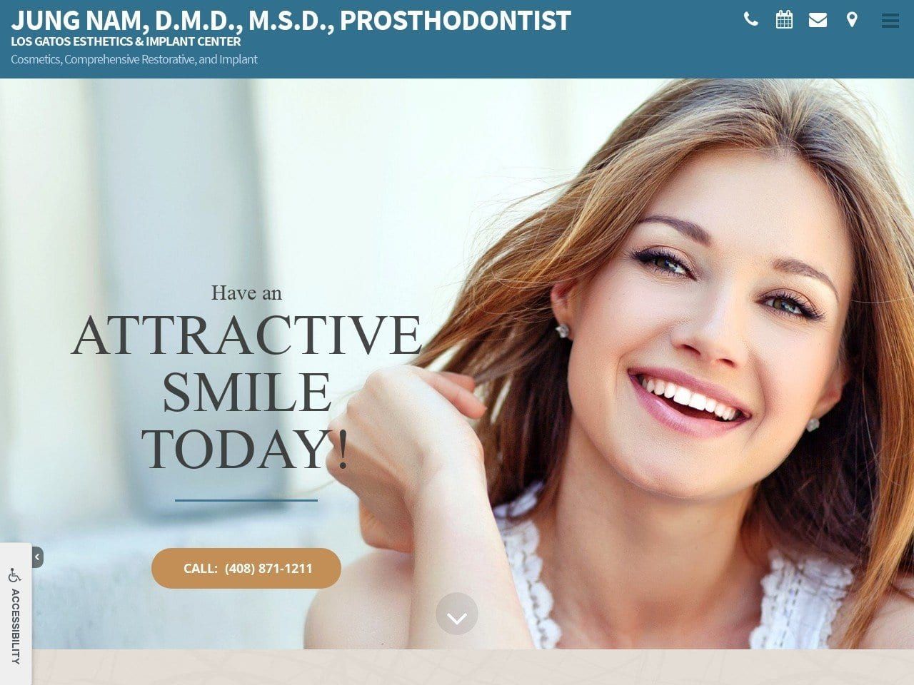 Jung Nam DMD MSD Prosthodontist Website Screenshot from saratogaprosth.com
