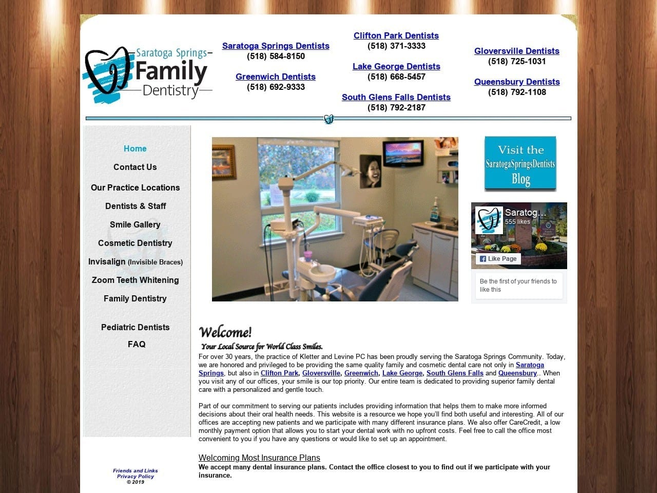 Clifton Park Family Dentistry Website Screenshot from saratogaspringsdentists.com