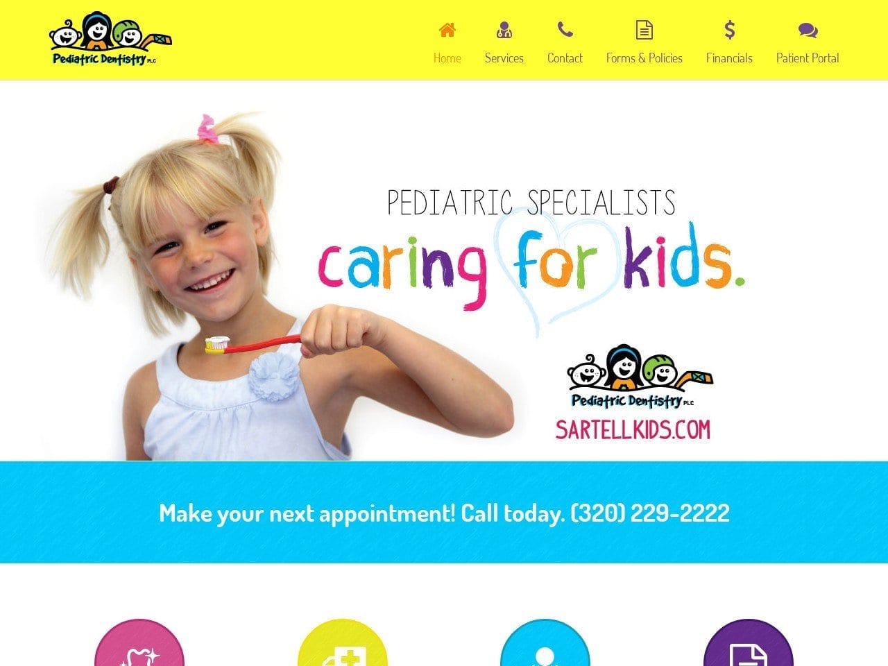 Pediatric Dentistry PLC Website Screenshot from sartellkids.com