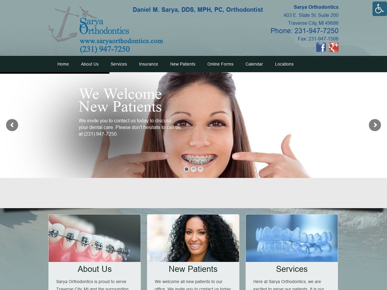 Sarya Orthodontics Website Screenshot from saryaorthodontics.com