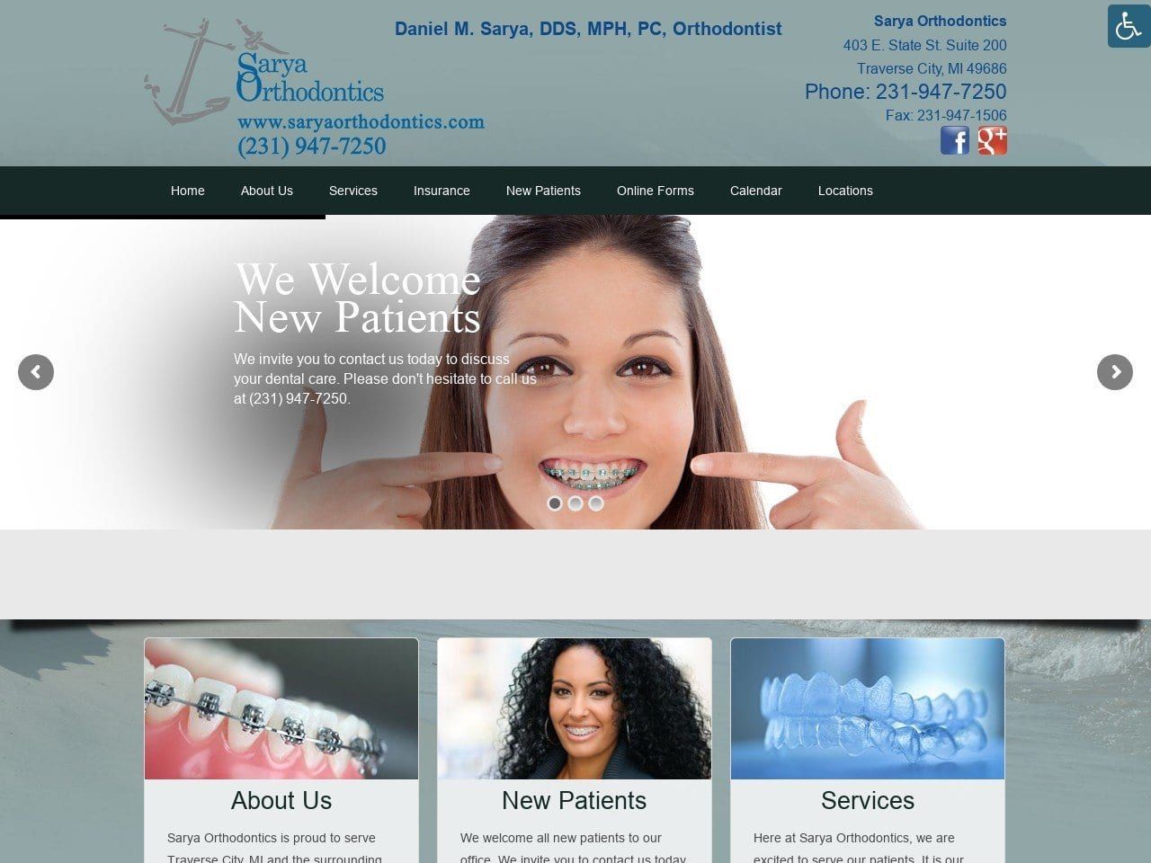 Sarya Orthodontics Website Screenshot from saryaorthodontics.com