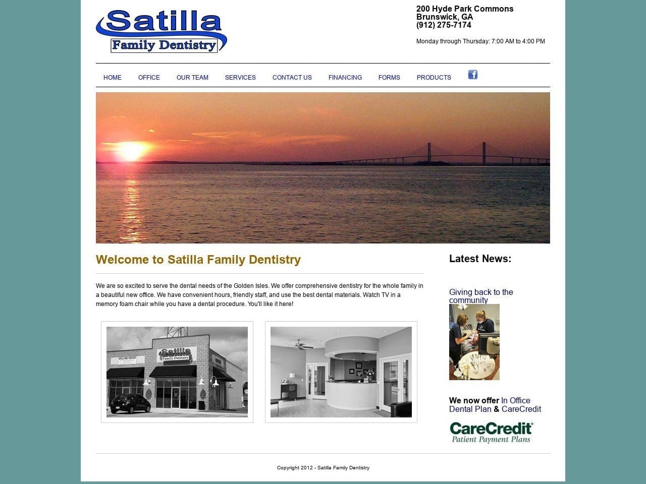 Satilla Family Dentist Website Screenshot from satillafamilydentistry.com