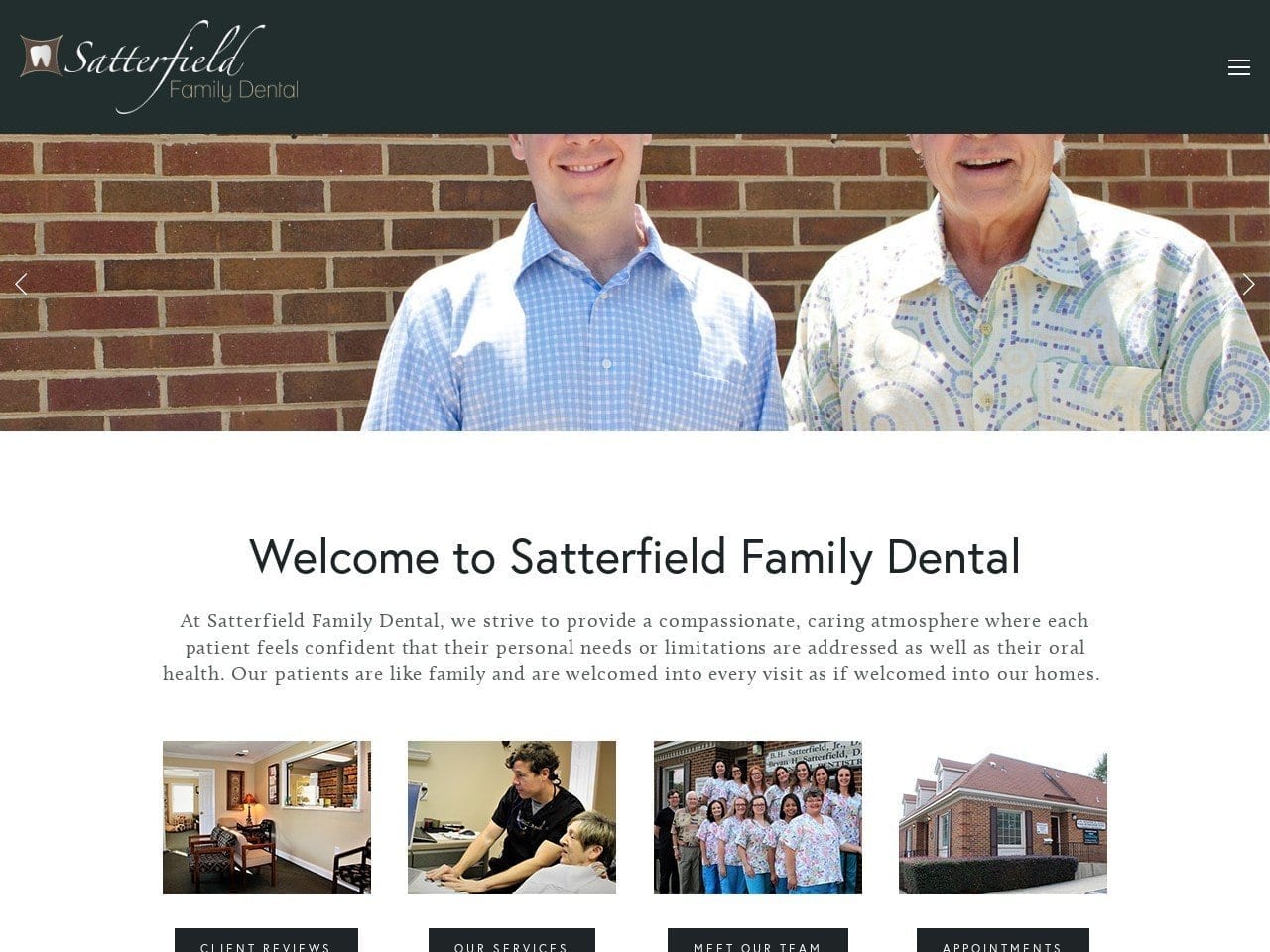 Bryan H Satterfield LLC Website Screenshot from satterfieldfamilydental.com