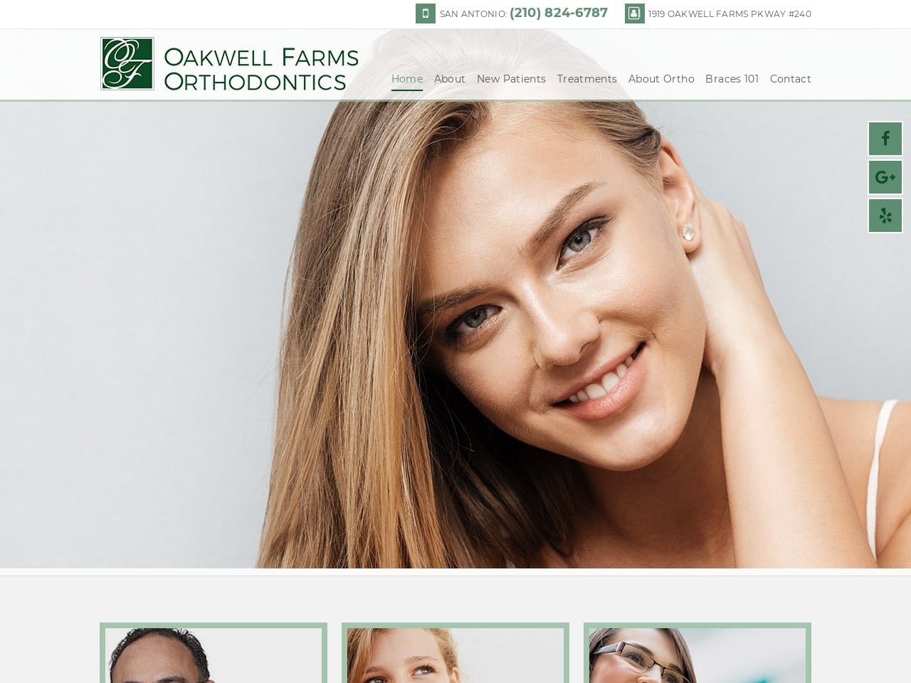 Oakwell Farms Orthodontics Website Screenshot from satxortho.com