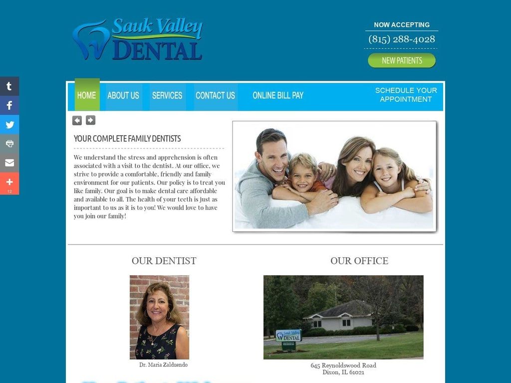 Sauk Valley Dental Website Screenshot from saukvalleydental.com