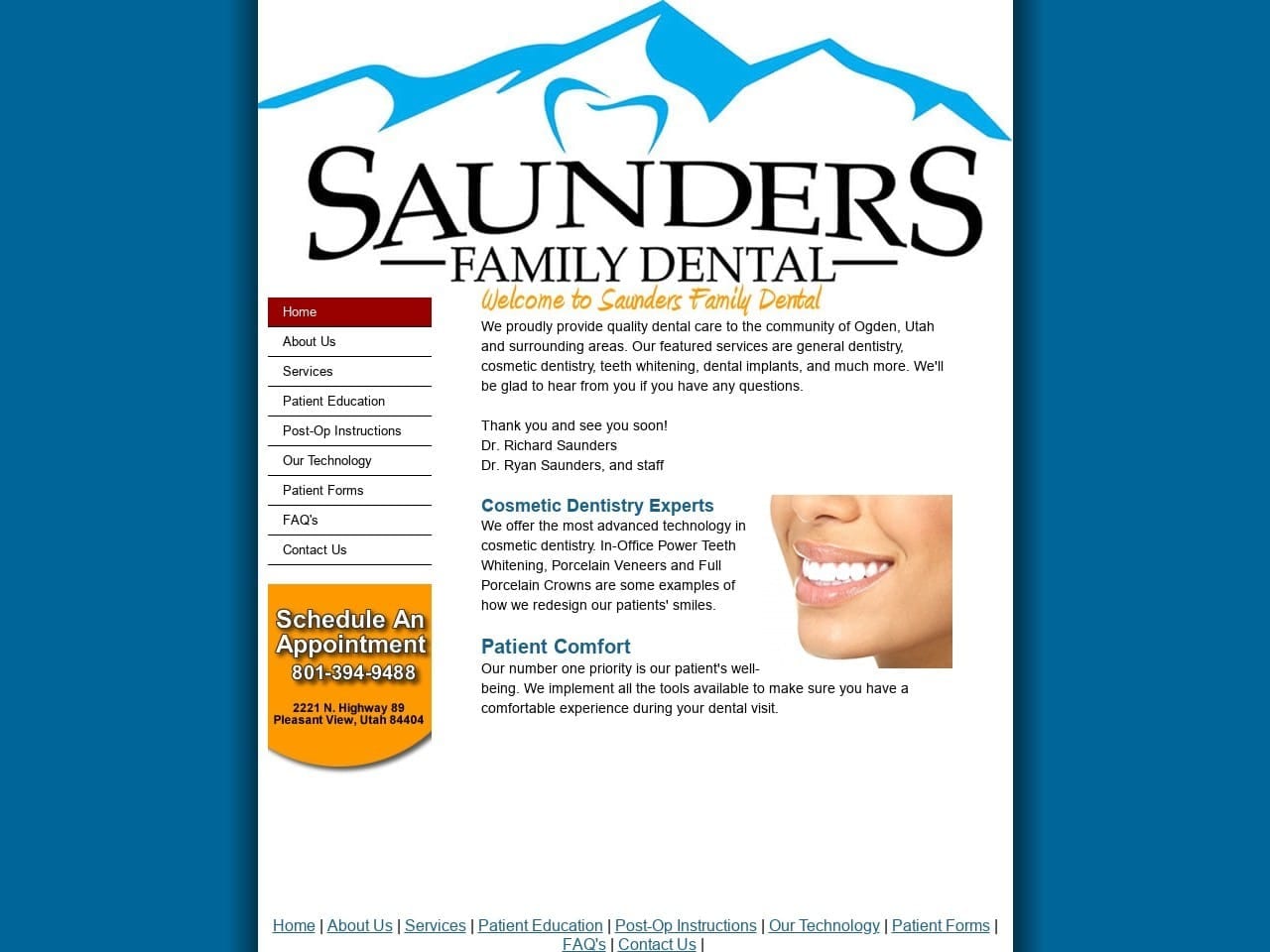 Richard D Saunders Inc Website Screenshot from saundersfamilydental.com