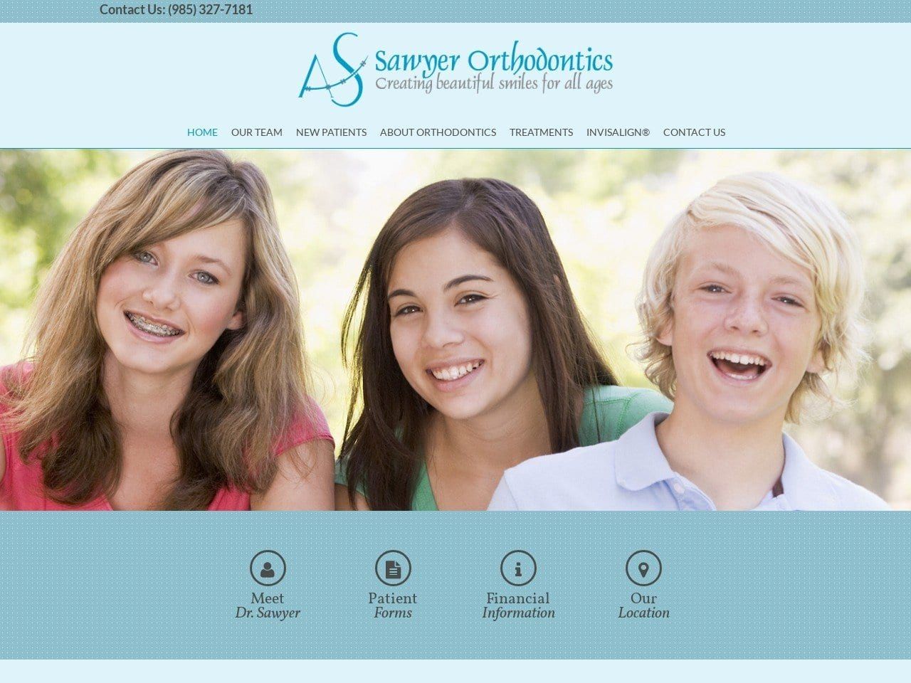 Sawyer Orthodontics Website Screenshot from sawyerortho.com