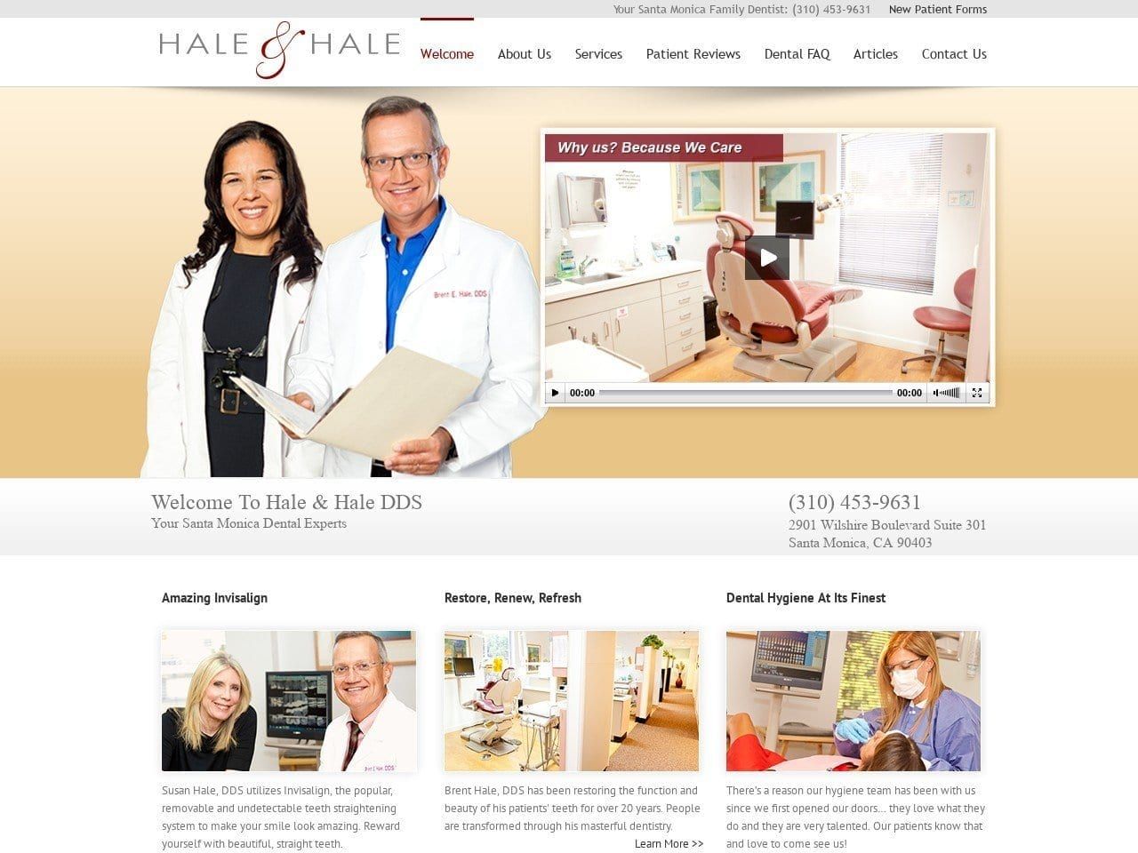 Dr. Brent E. Hale Jr DDS Website Screenshot from sbhaledds.com