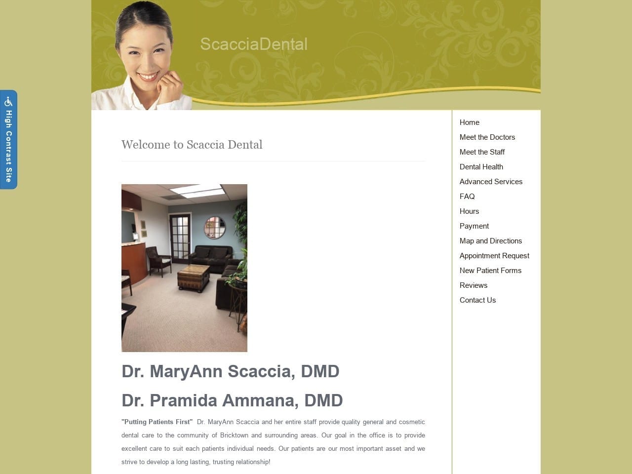 Scaccia Mary Ann DMD Website Screenshot from scacciadental.com