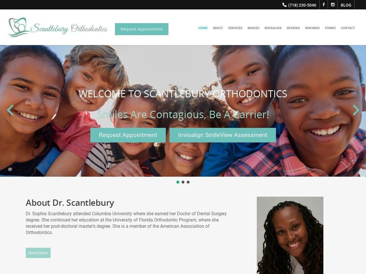 Scantlebury Orthodontics Website Screenshot from scantlebury-orthodontics.com
