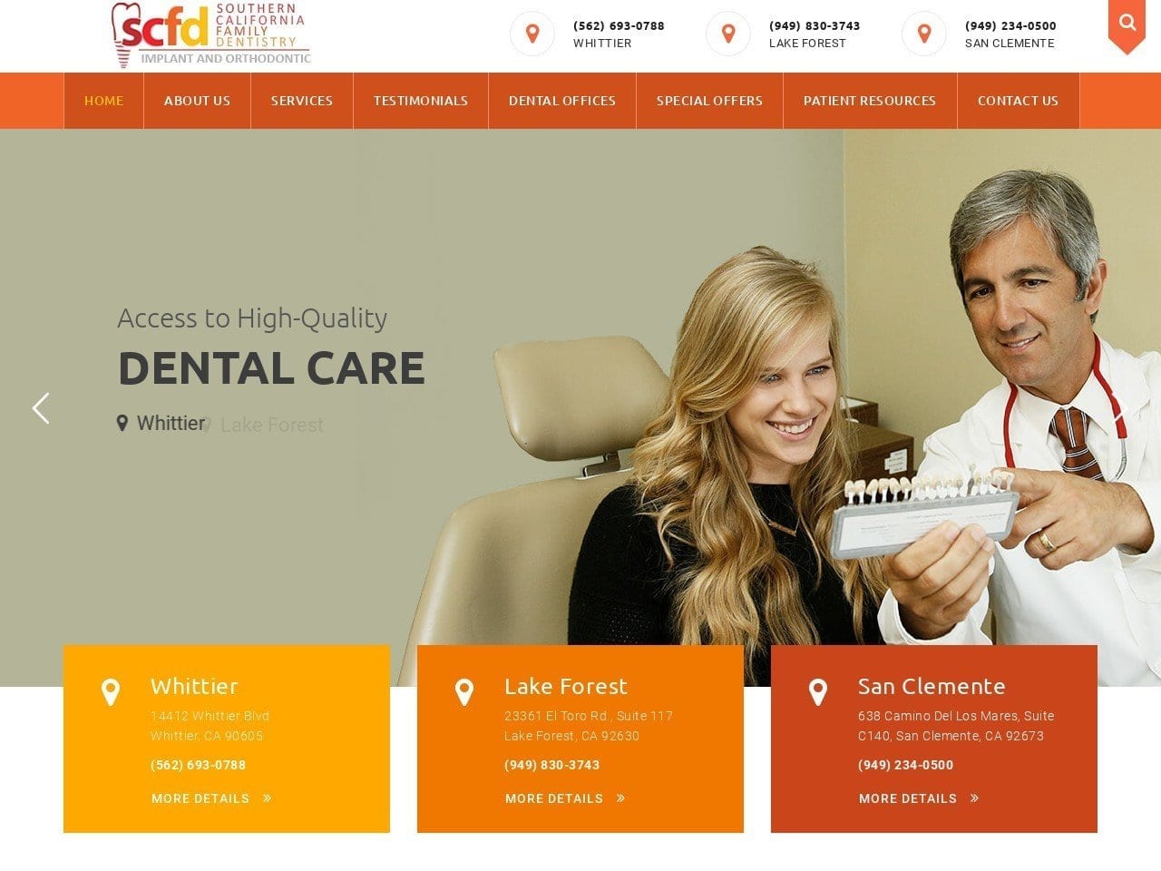 San Clemente Dental Associates Website Screenshot from scfamilydentistry.com