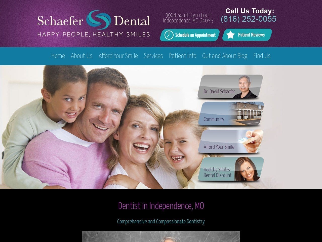 David A Schaefer DDS Website Screenshot from schaeferdental.com