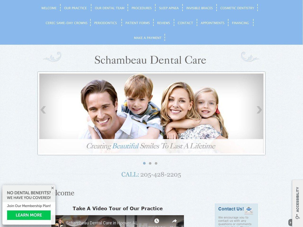 Schambeau Dental Website Screenshot from schambeaudental.com