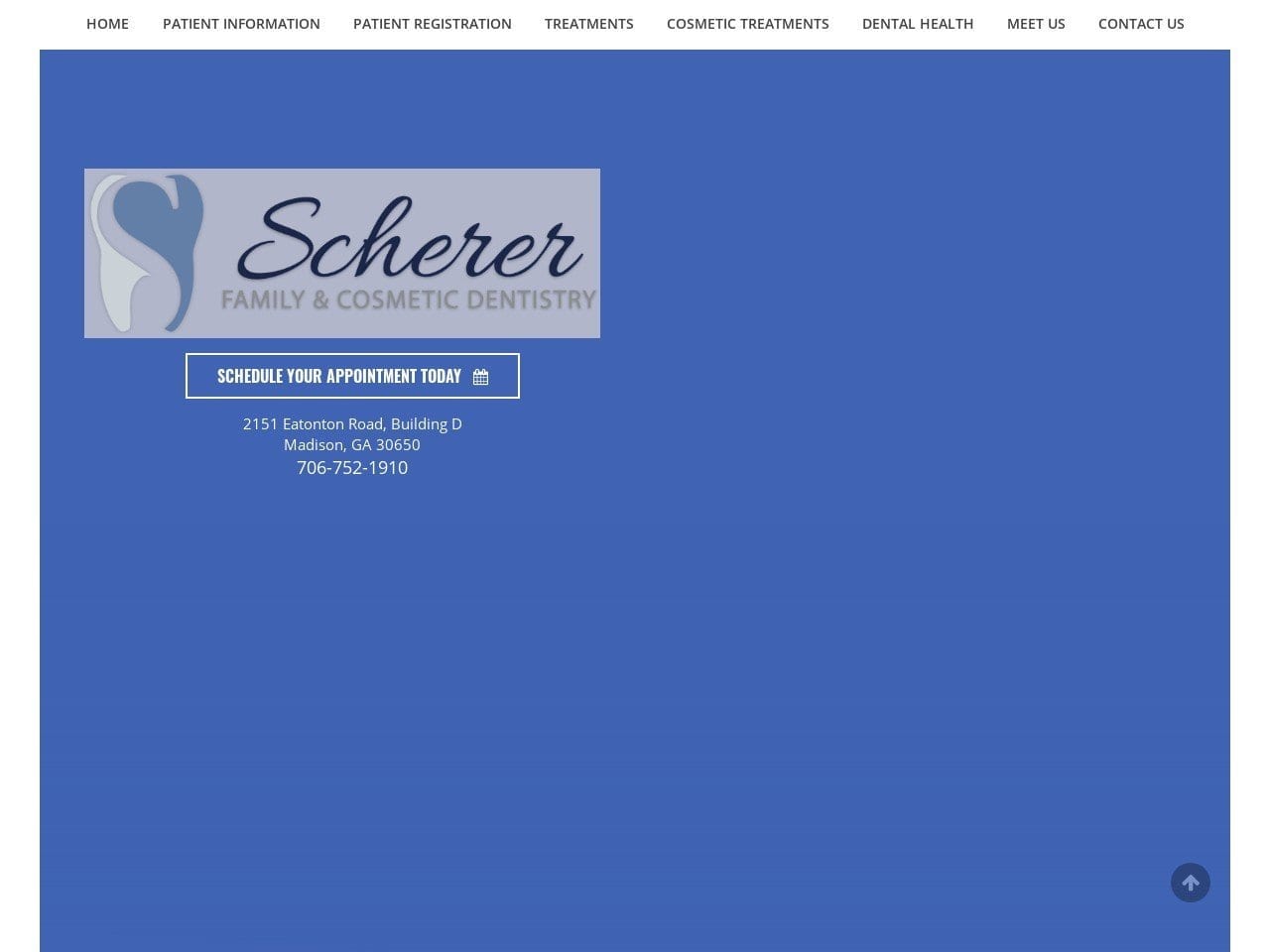 Scherer Family Dentistry Website Screenshot from schererfamilydentistry.com