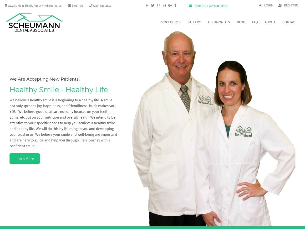 Scheumann Gary a DDS Website Screenshot from scheumanndental.com