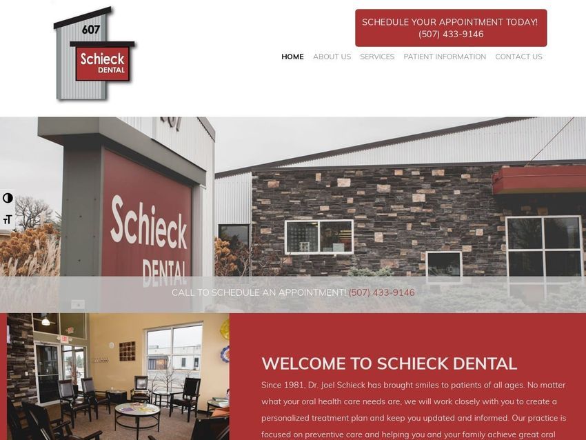 Dr. Joel Norman Schieck Website Screenshot from schieckdental.com