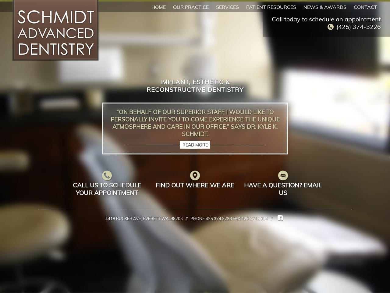 Schmidt Advanced Dentist Website Screenshot from schmidtadvanceddentistry.com