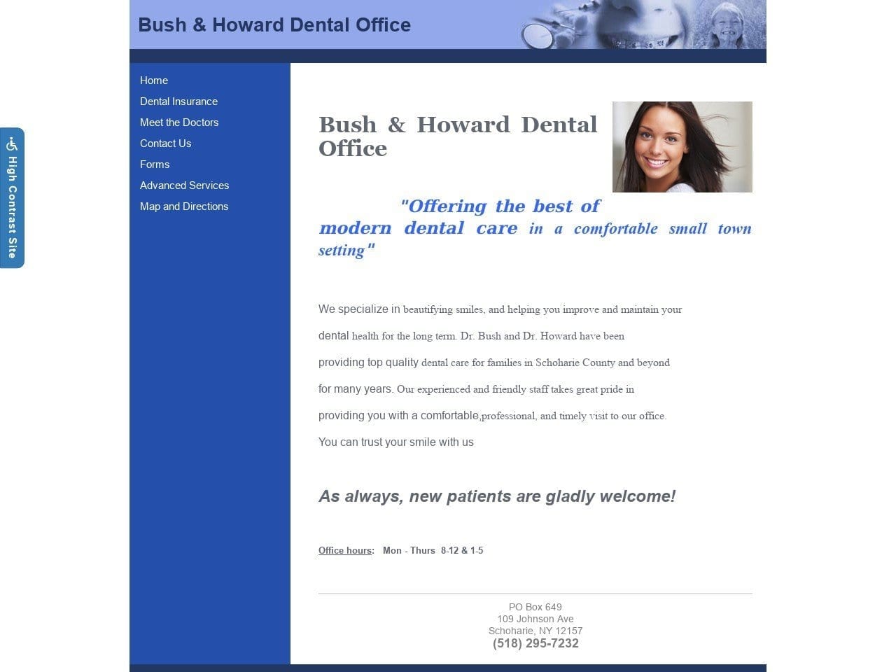 Bush Dentist Website Screenshot from schohariedental.com