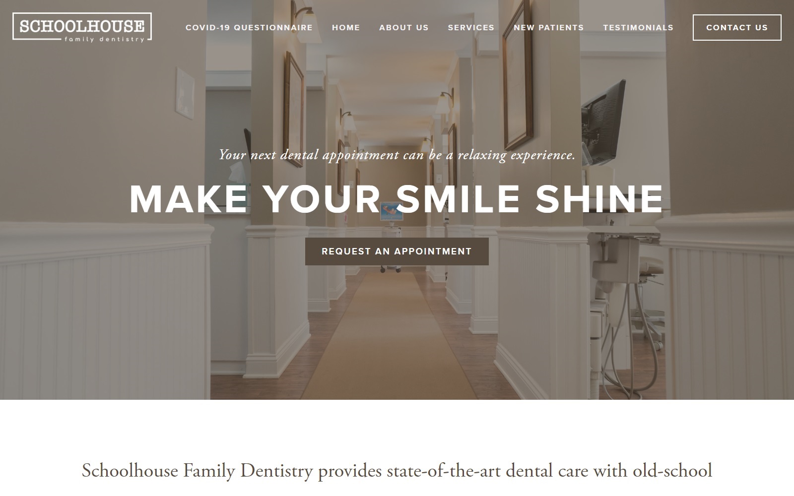 schoolhousefamilydentistry.com screenshot