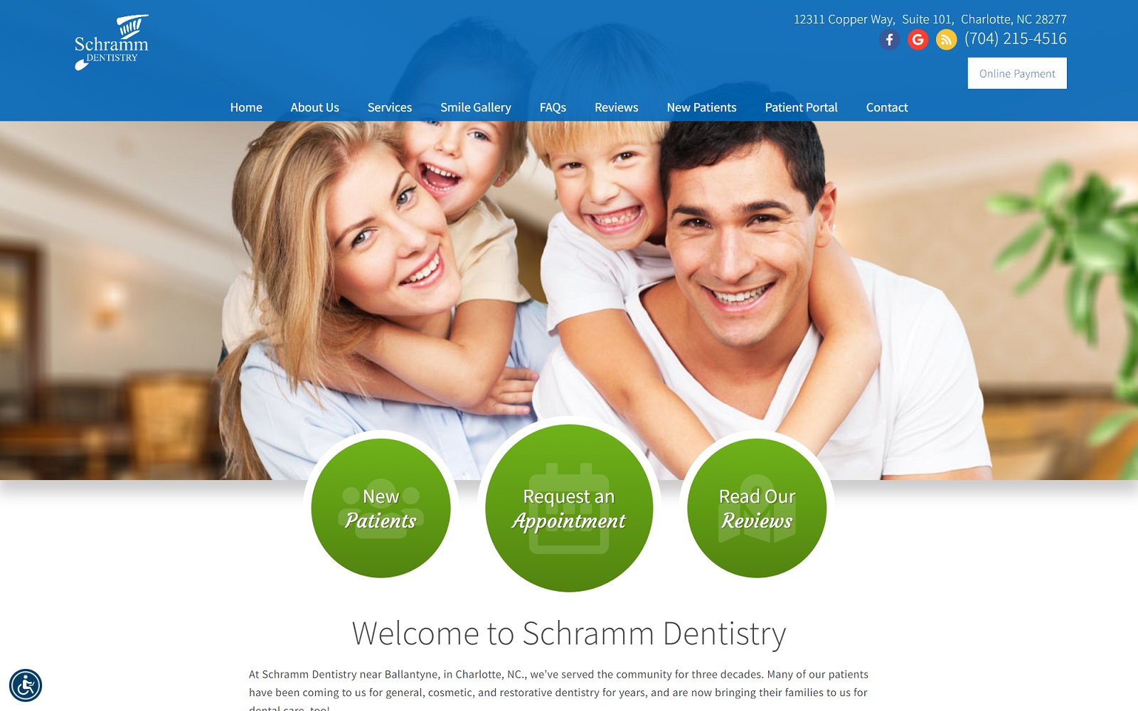 schrammdentistry.com screenshot