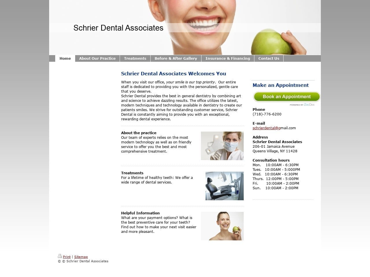 Schrier Dental Associates Website Screenshot from schrierdental.com