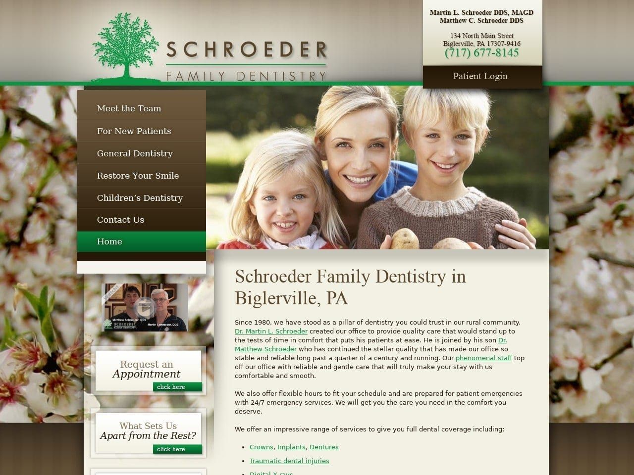 Martin L. Schroeder Dds Magd Schroeder Family Dent Website Screenshot from schroederfamilydentistry.com