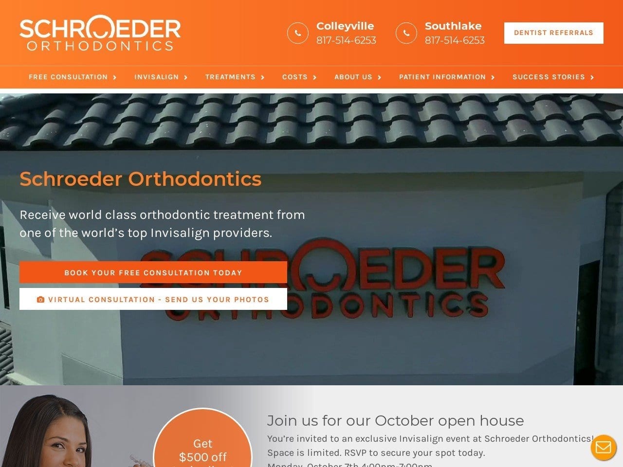 Dr. Jesse N. Schroeder DDS Website Screenshot from schroederorthodontics.com