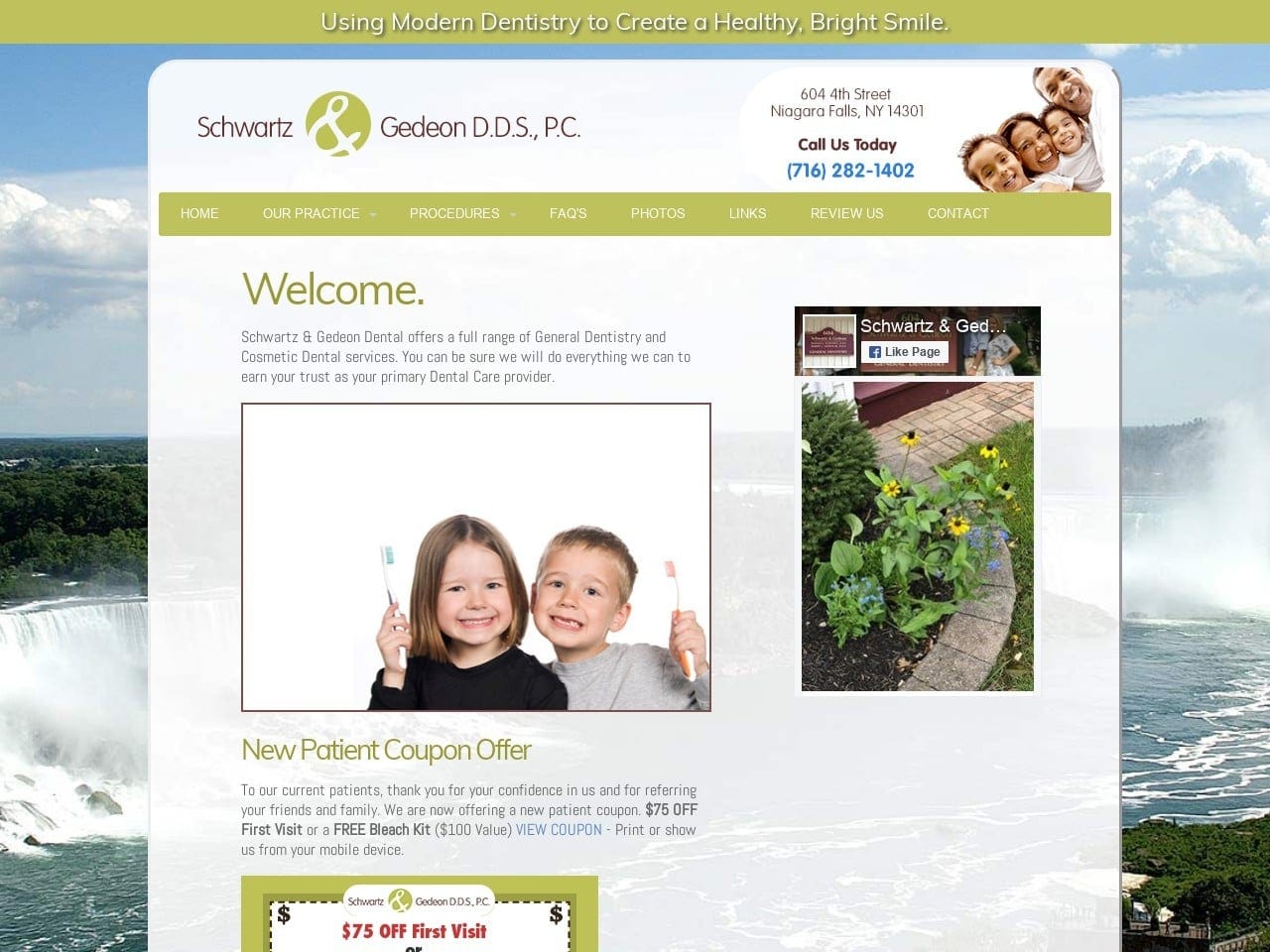 Schwartz Dentist Website Screenshot from schwartzgedeondental.com