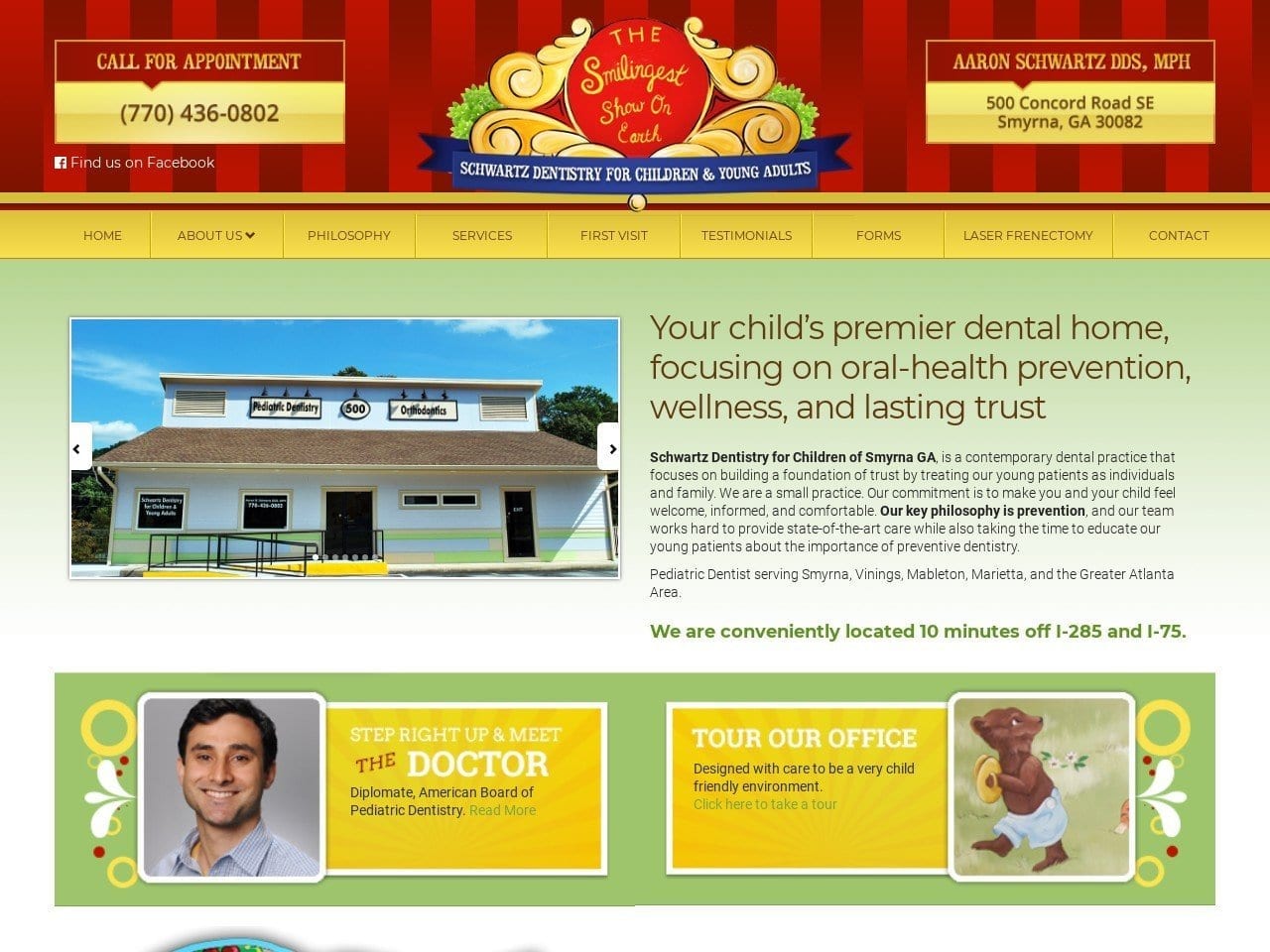 Schwartz Kids Dentisty Of Smyrna Ga Schwartz Aaron Website Screenshot from schwartzkidsdentistry.com