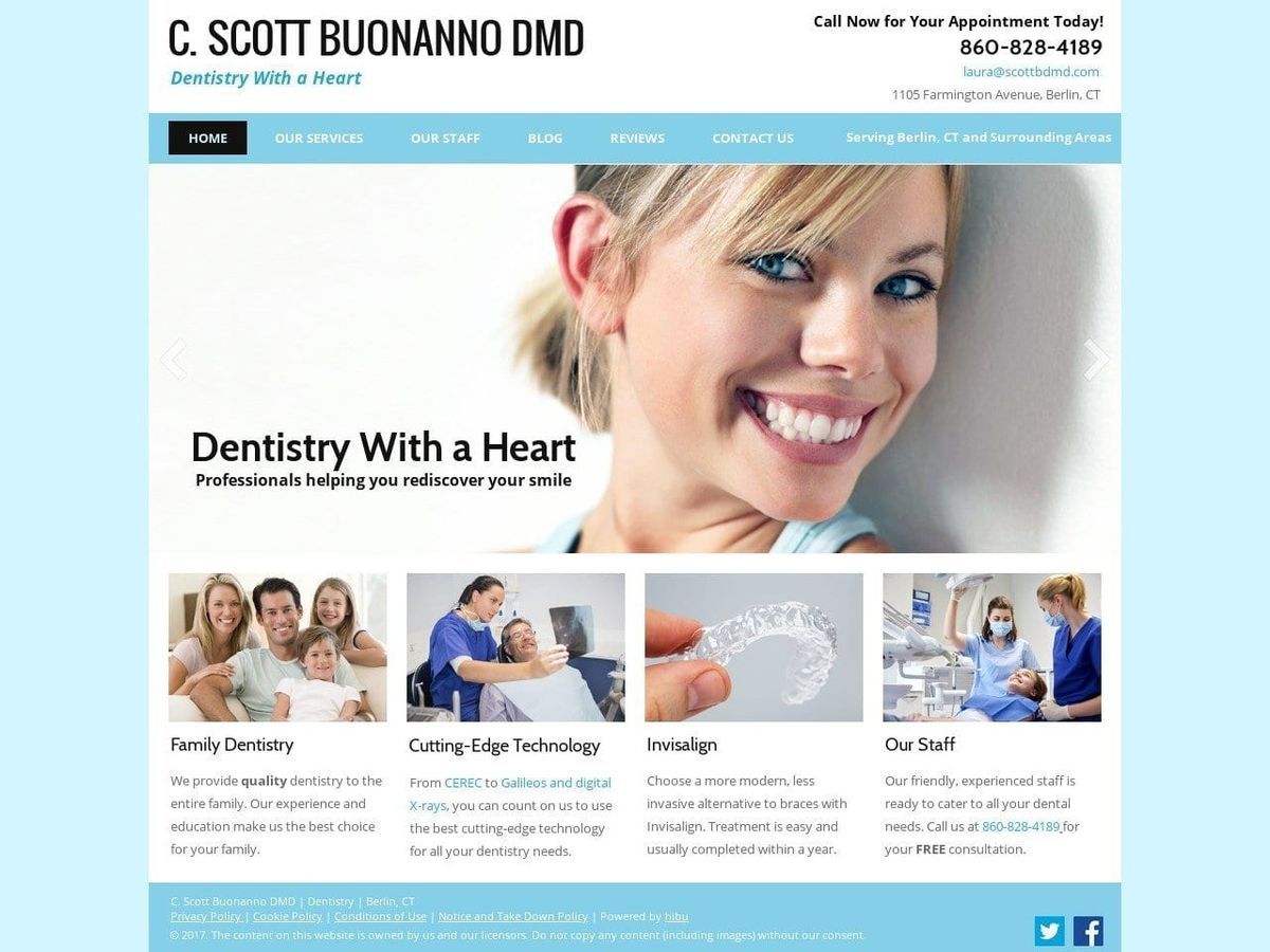 Scott Buonanno Dentistry Website Screenshot from scottbdmd.com