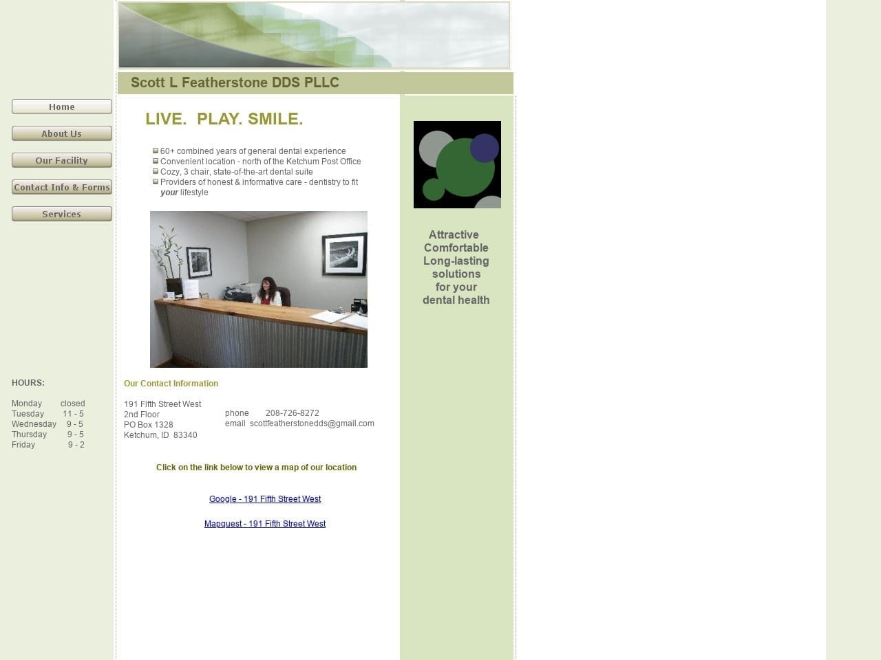 Scott Featherstone DDS Website Screenshot from scottfeatherstonedds.com