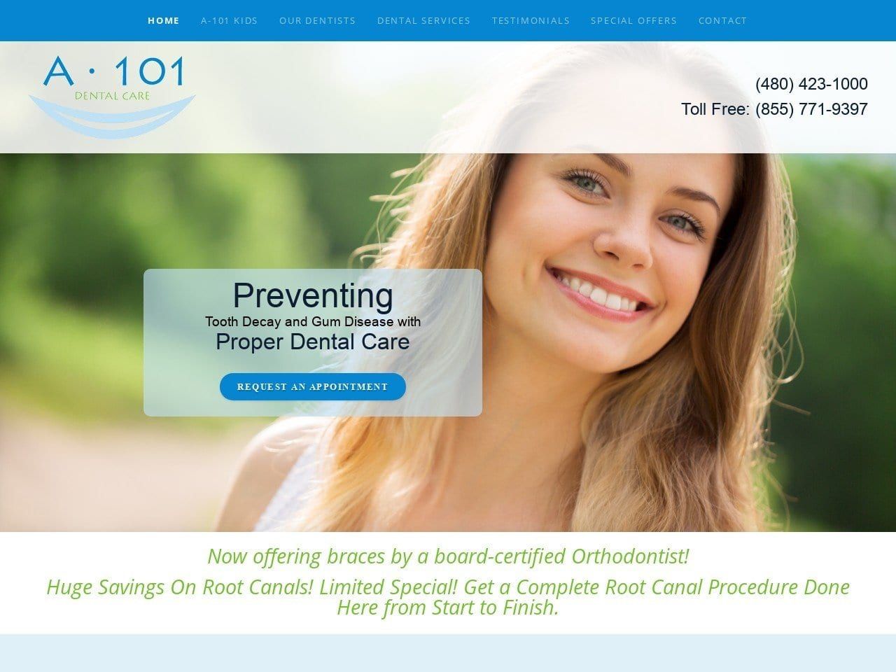Scottsdale Dental Offices Website Screenshot from scottsdaledentaloffices.com