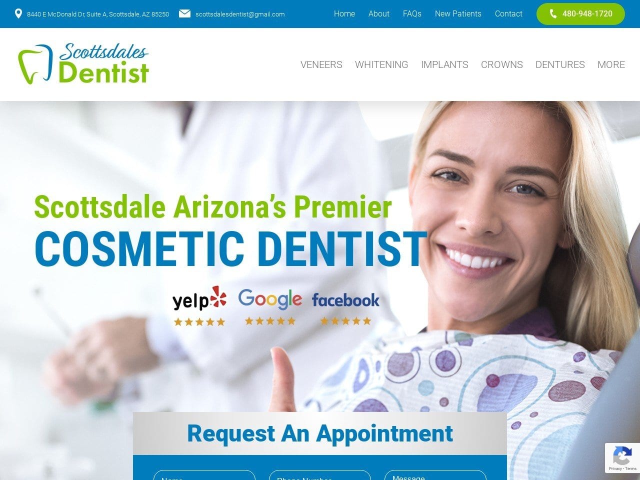 Scottsdales Dentist Website Screenshot from scottsdalesdentist.com