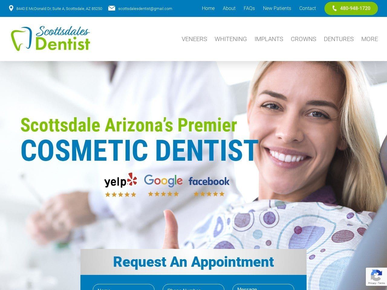 Scottsdales Dentist Website Screenshot from scottsdalesdentist.com