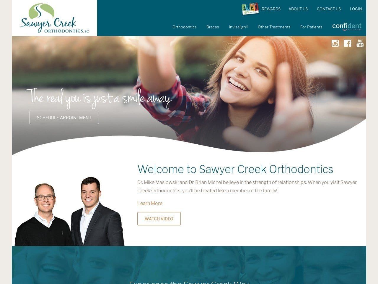 Sawyer Creek Orthodontics Website Screenshot from screekortho.com