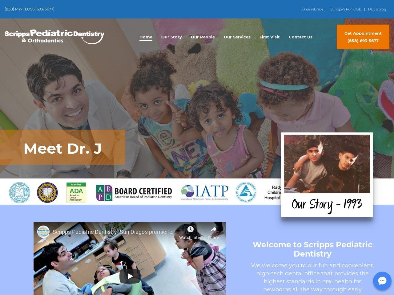 Scripps Pediatric Dentist Website Screenshot from scrippspediatricdentistry.com