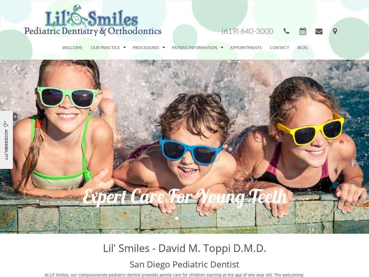 Lil Dentist Website Screenshot from sdlilsmiles.com