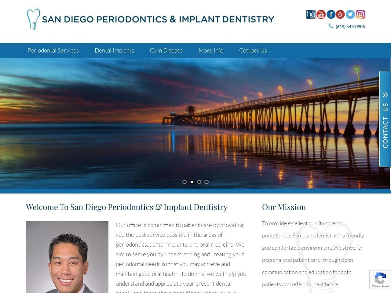 San Diego Periodontics Website Screenshot from sdperio.com