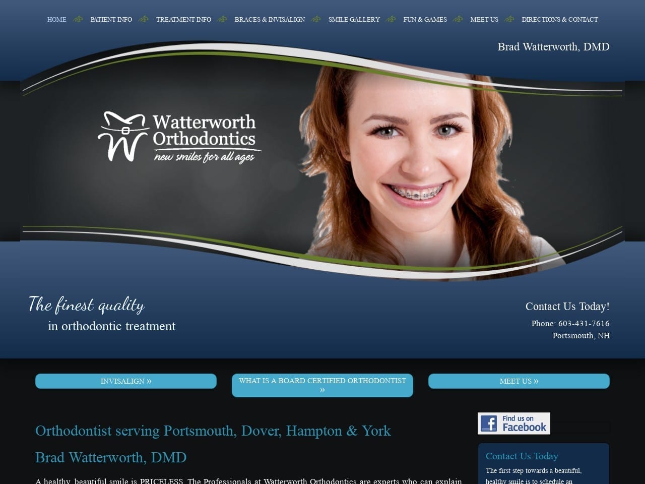 Pingree Dentist Website Screenshot from seacoastortho.com